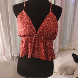 Floral Red Women's Top